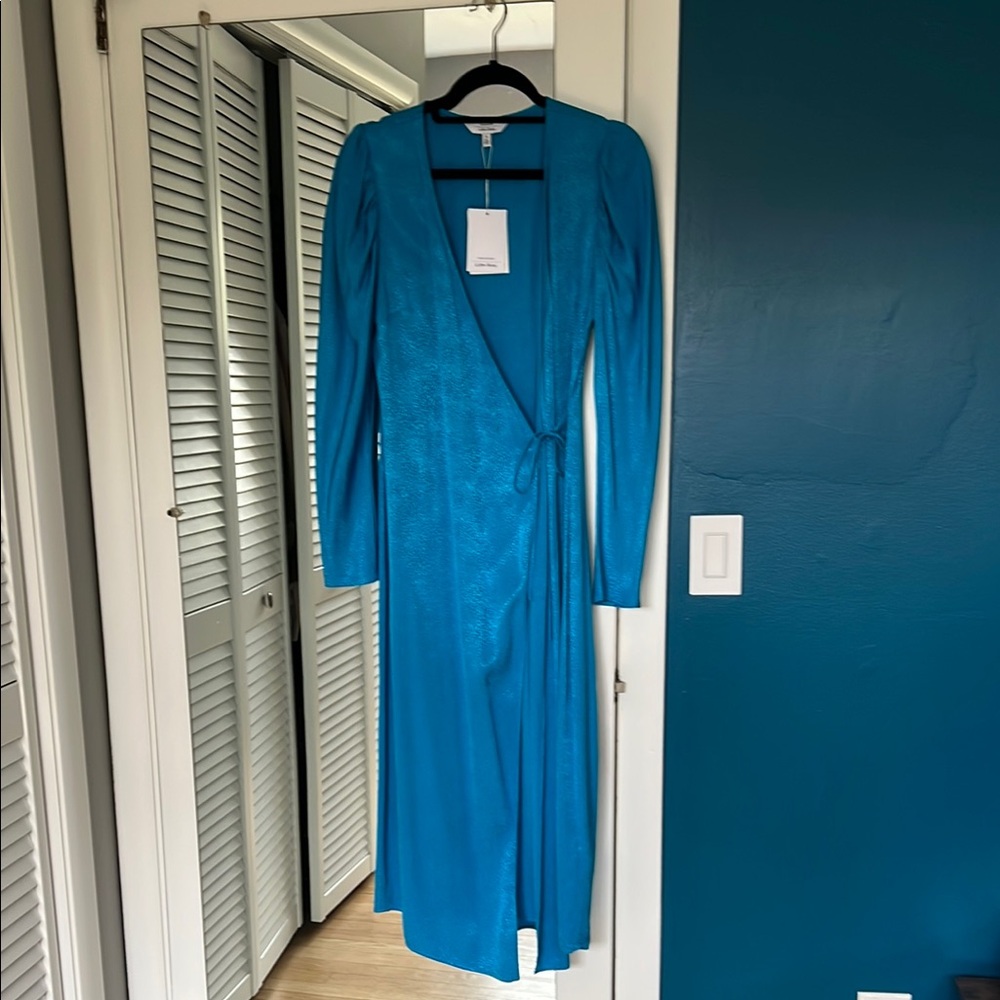 Shimmery Glam Diva Blue Wrap Dress